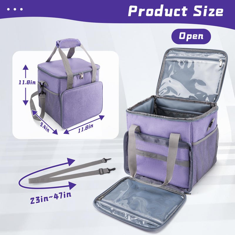 SMYV Pet Grooming Bag for Dog Grooming Supplies, Dog Tote Travel Bag for Pets Grooming Tools Kit Accessories - Light Purple - Image 2