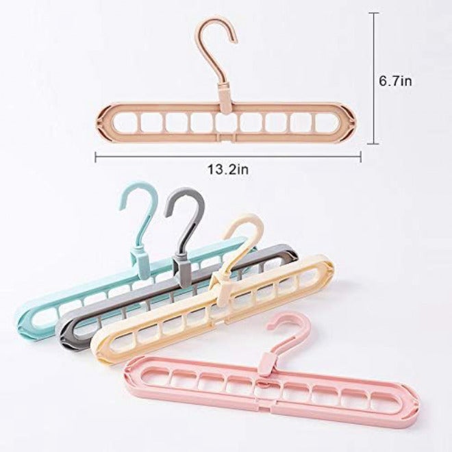 FIFATA Magic Space Saving Clothes Hangers Multifunctional Smart Closet Organizer Premium Wardrobe Clothing Cascading Hanger 9 Slots, Innovative Design for Heavy Clothes, Shirts Pants Dresses Coats(8 Pack) - Image 4
