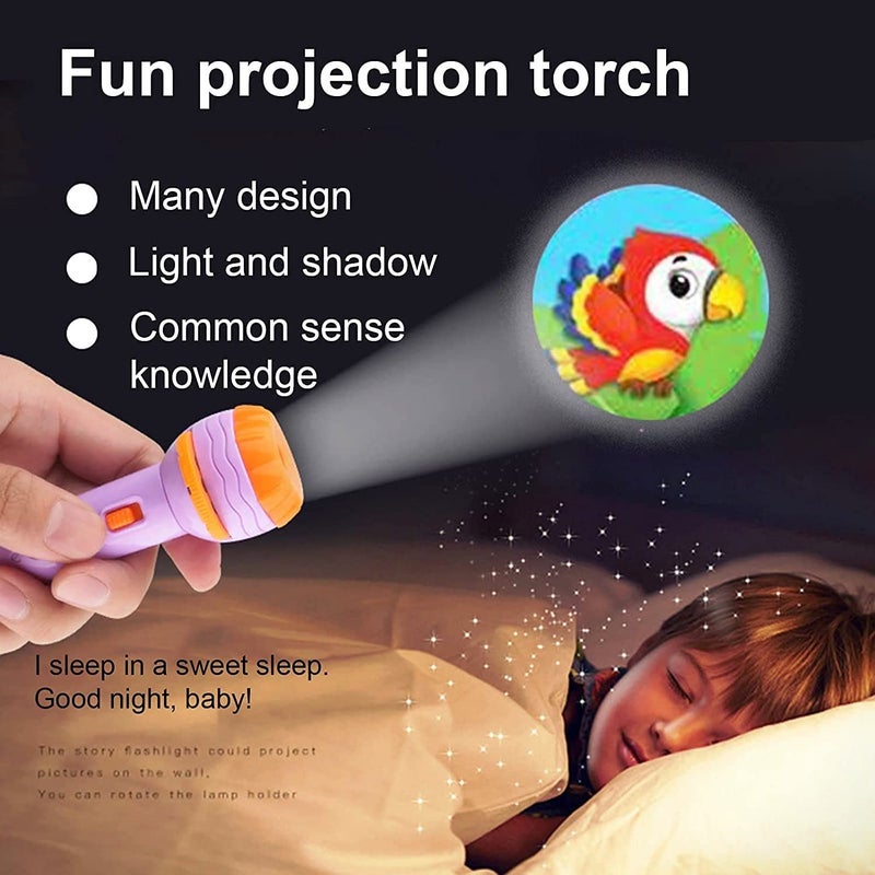 bluebell BLUEBELL Mini Slide Projector Flashlight Torch, Kids Projection Light Toy Slide Flashlight Lamp Education Learning Night Light Before Going to Bed (Multi Color) (Projector Torch | Random Slides)  - Image 3