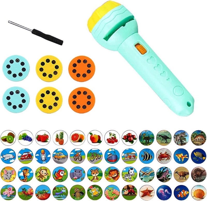 bluebell BLUEBELL Mini Slide Projector Flashlight Torch, Kids Projection Light Toy Slide Flashlight Lamp Education Learning Night Light Before Going to Bed (Multi Color) (Projector Torch | Random Slides)  - Image 1