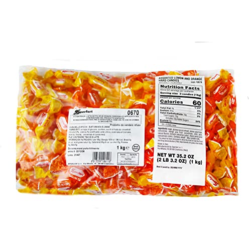 Sperlari Spicchi Citrus Orange  Lemon Hard Candy Bulk Bag Individually Wrapped Italian Sweets 1 Kg  22 Lbs Bag 1Pack - Image 5
