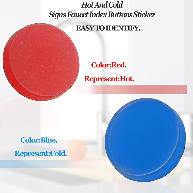 ERDANER 60Pcs Universal Acrylic Hot and Cold Signs Faucet Index Buttons Sticker(10mm/0.4Inch) - Image 2