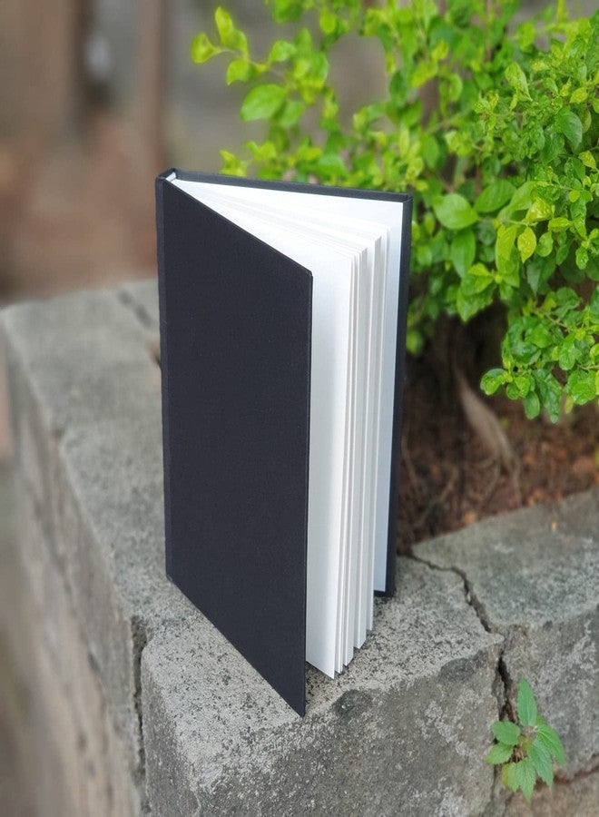 INNAXA Hardbound Diary, Blank Notebooks, A5 (6 x 8) Blank Page Notebook, Hardcover Sketchbook Journal Unlined, 120gsm Thick Paper, 80 Sheets/160 Pages Per Book, (Black, A5-Plain) - Image 2