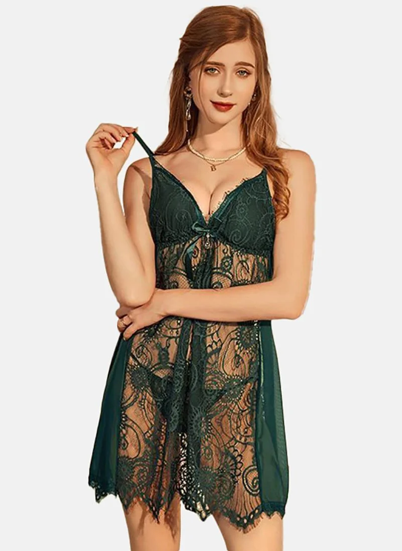 YUNIQEE Teal Solid Babydoll