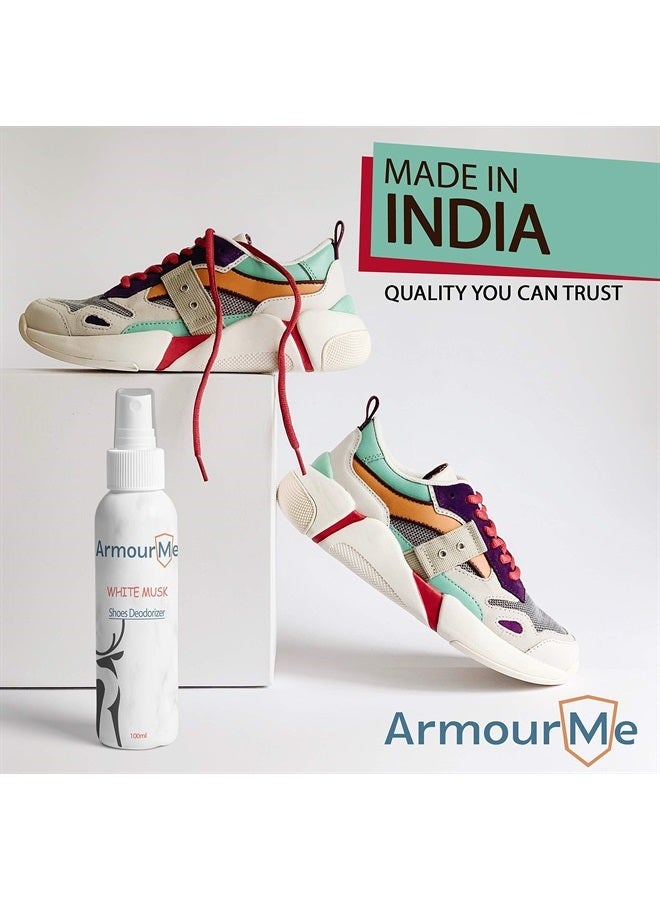 Shoe Spray | White Musk | Shoe Deodorizer | Shoe Spray Smell Eliminator for Shoes and Sandal | Men & Women Extra Strength Shoe Odor Eliminator | Socks Deodorize.… (White Musk)