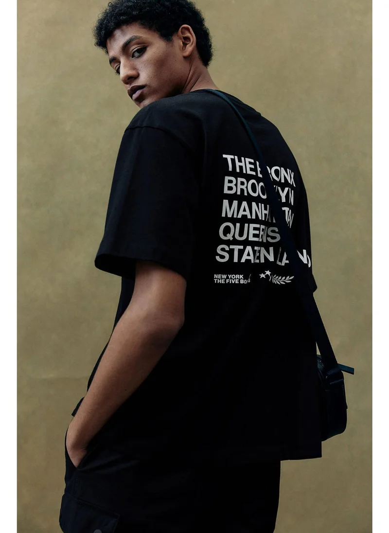 اتش اند ام Loose Fit Printed T-shirt