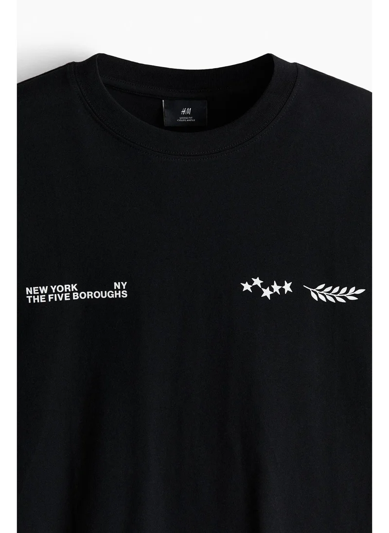H&M Loose Fit Printed T-shirt