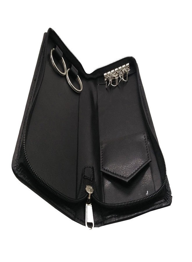 Essart PU Leather Key Case Pouch Wallet Keychain Key pouch holder Men & Women Key Pouch Holder, Bank Locker Key Pouch with 6 Hooks Zipper Closure - Image 5