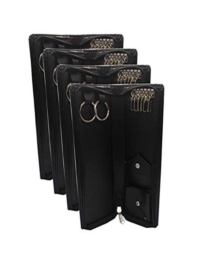 Essart PU Leather Key Case Pouch Wallet Keychain Key pouch holder Men & Women Key Pouch Holder, Bank Locker Key Pouch with 6 Hooks Zipper Closure - Image 3