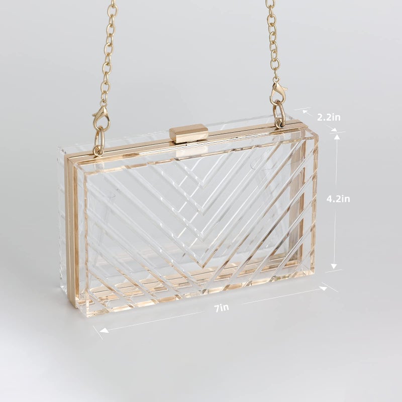 WJCD Clear Purses For Women Acrylic Clear Clutch Bag Stadium Approved (transparent) - Image 3
