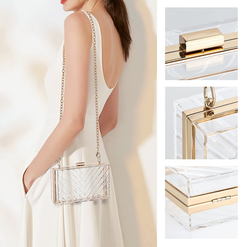 WJCD Clear Purses For Women Acrylic Clear Clutch Bag Stadium Approved (transparent) - Image 5
