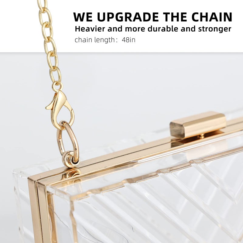 WJCD Clear Purses For Women Acrylic Clear Clutch Bag Stadium Approved (transparent) - Image 4