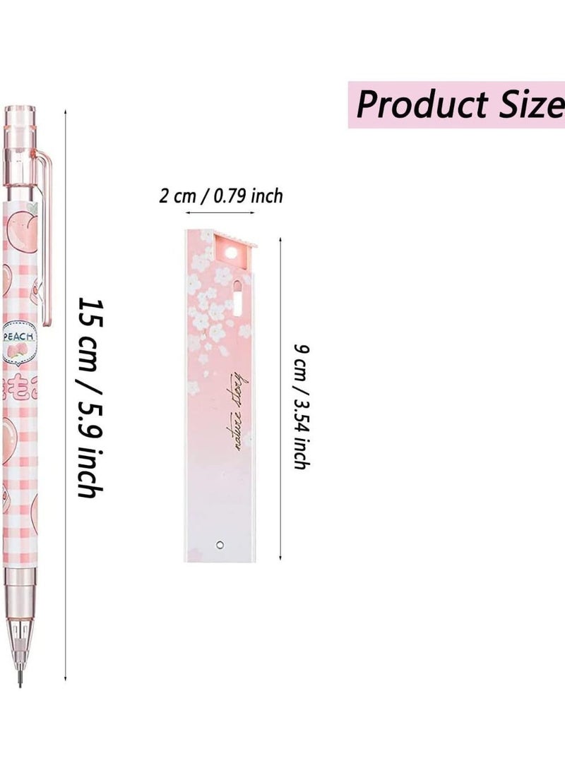 6 Pcs Kawaii Mechanical Pencil Set, Mechanical Pencils with Tubes 0.5 mm Pencil Refills,Smooth Writing, for Writing, Drawing, Sketching, Architecture, Pencil Refills Random Color - Image 2