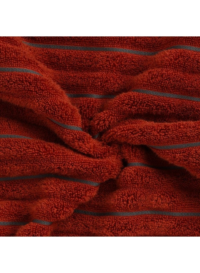 Spaces 100% Cotton Hand Towel HIGH LOFT Ribbed Texture HIGH Absorbency (Solid 40CMX60CM)-Dark Orange - Image 5