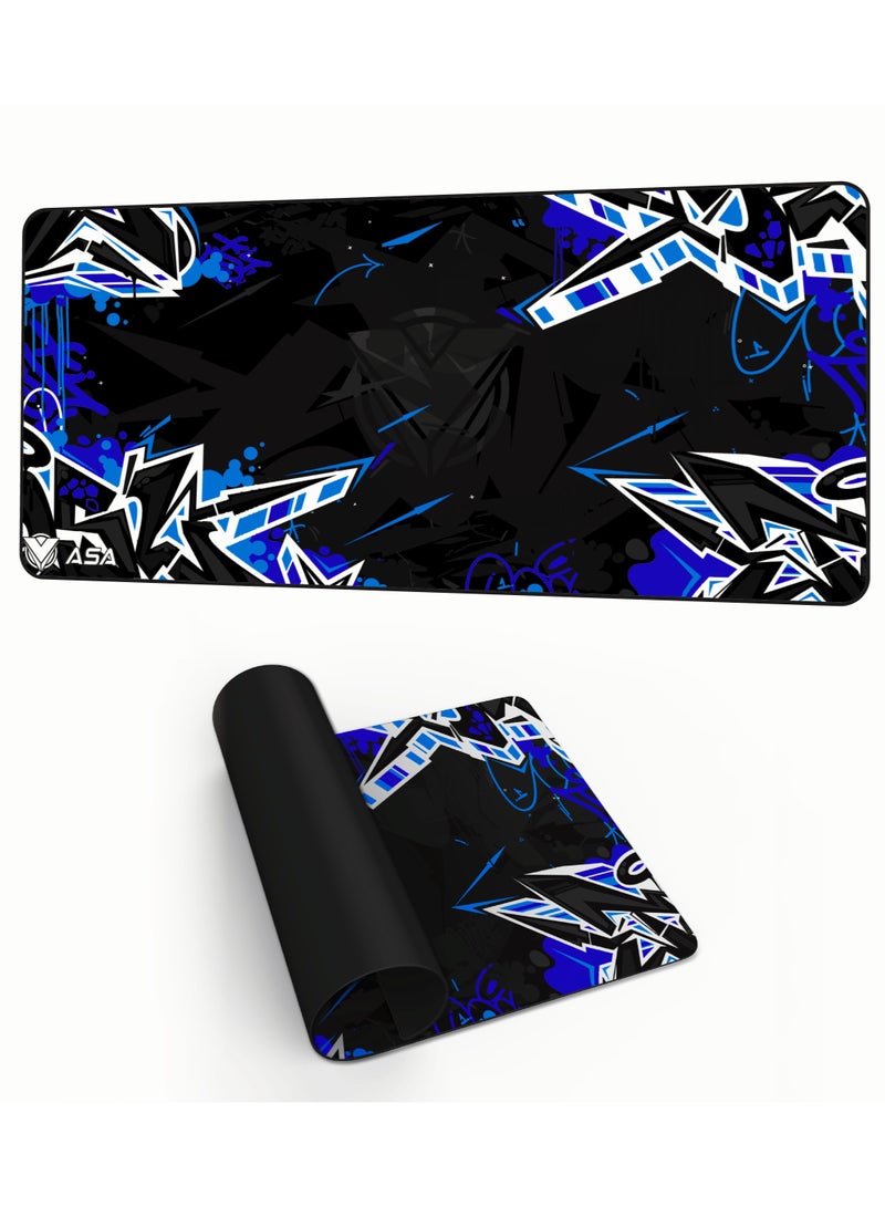 ASA Extended Mouse Pad 90x40cm Non-Slip Rubber Base with Stitched Edges, Smooth Cloth Surface, Waterproof  - Image 1