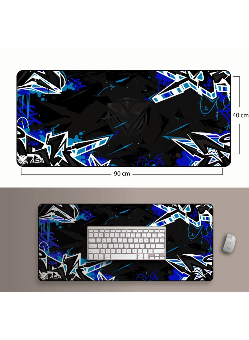 ASA Extended Mouse Pad 90x40cm Non-Slip Rubber Base with Stitched Edges, Smooth Cloth Surface, Waterproof  - Image 4