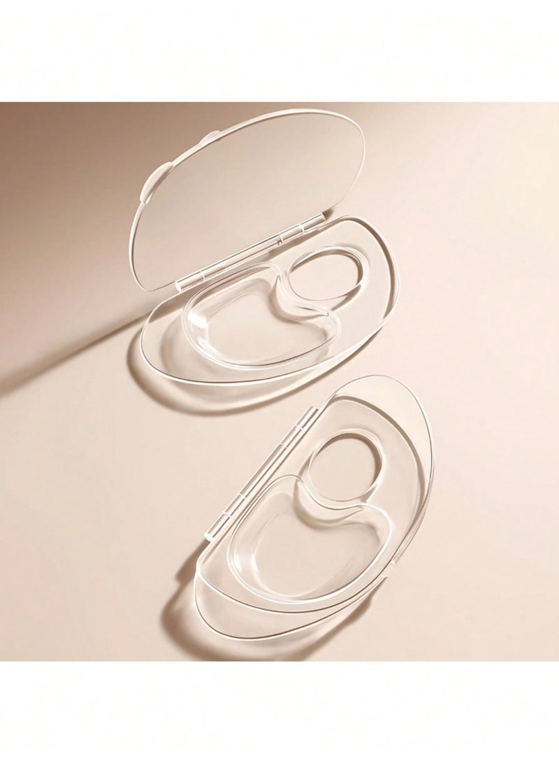 لوحة ماكياج من قطعة واحدة ، لوحة ماكياج ، لوحة ماكياج مختلطة مع مقلاعة ، لوحة ماكياج أكريليك شفافة مختلطة ، تستخدم في فن الماكياج / الأظافر (شفافة) - Image 5