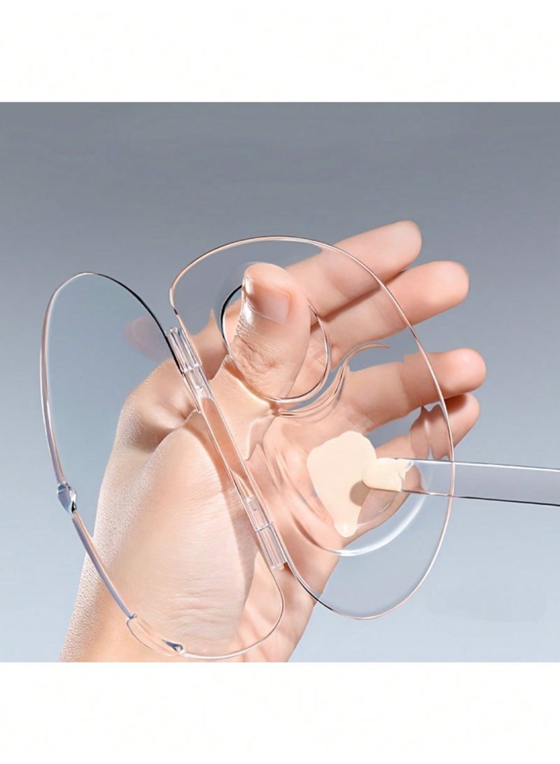 لوحة ماكياج من قطعة واحدة ، لوحة ماكياج ، لوحة ماكياج مختلطة مع مقلاعة ، لوحة ماكياج أكريليك شفافة مختلطة ، تستخدم في فن الماكياج / الأظافر (شفافة) - Image 3