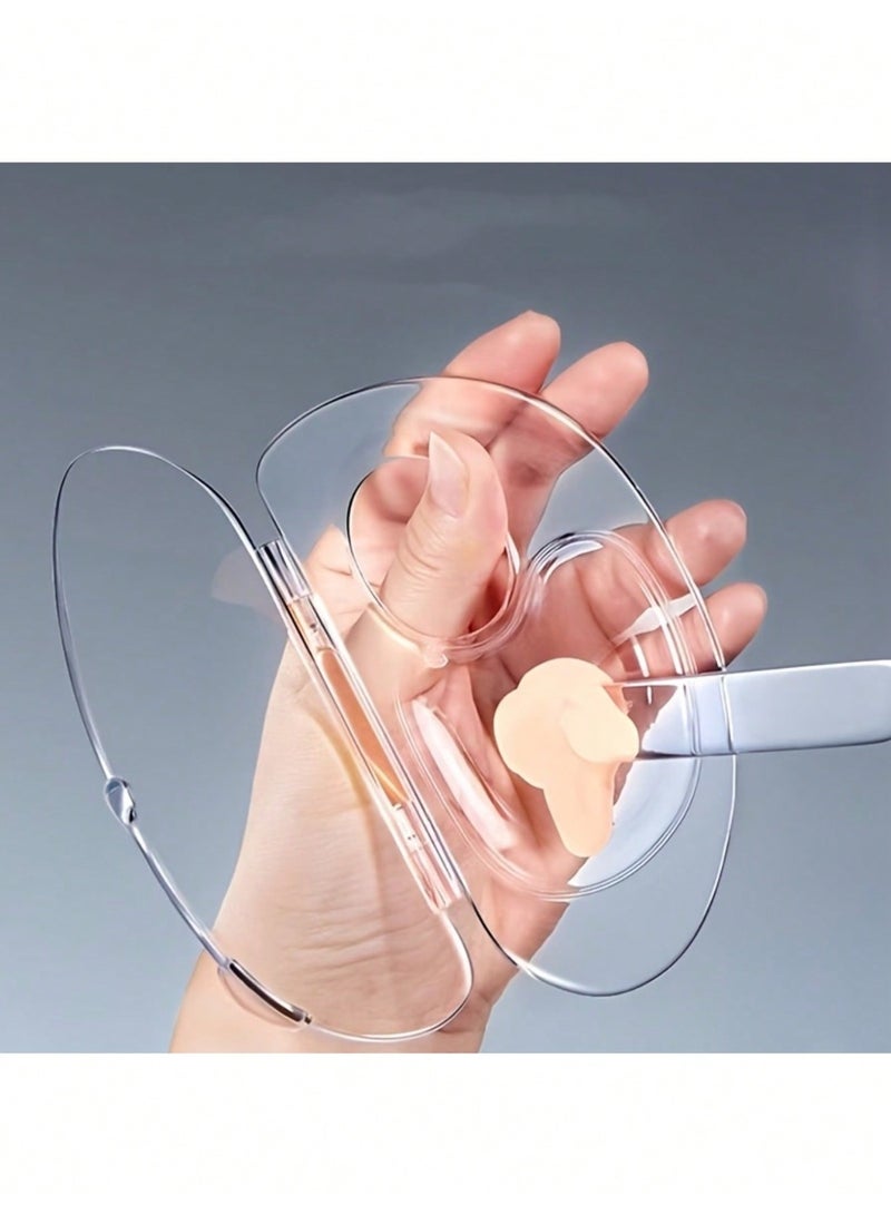 لوحة ماكياج من قطعة واحدة ، لوحة ماكياج ، لوحة ماكياج مختلطة مع مقلاعة ، لوحة ماكياج أكريليك شفافة مختلطة ، تستخدم في فن الماكياج / الأظافر (شفافة) - Image 1