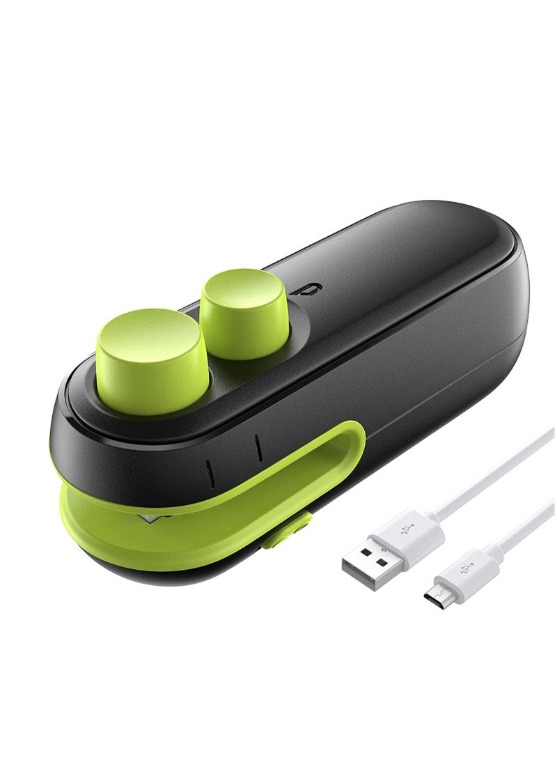 MS Mini Bag Sealer, 3 in 1 Mini Bag Sealer Heat Seal with Cutter & Magnet,Rechargeable Handheld Plastic Bag Resealer,Comes with USB C, for Chip Bags, Plastic Bags, Snack,etc  - Image 1
