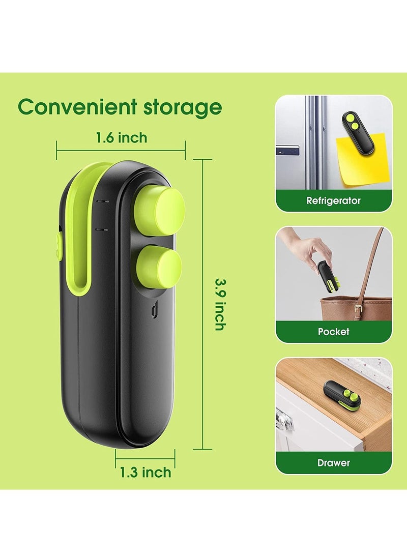 MS Mini Bag Sealer, 3 in 1 Mini Bag Sealer Heat Seal with Cutter & Magnet,Rechargeable Handheld Plastic Bag Resealer,Comes with USB C, for Chip Bags, Plastic Bags, Snack,etc  - Image 2