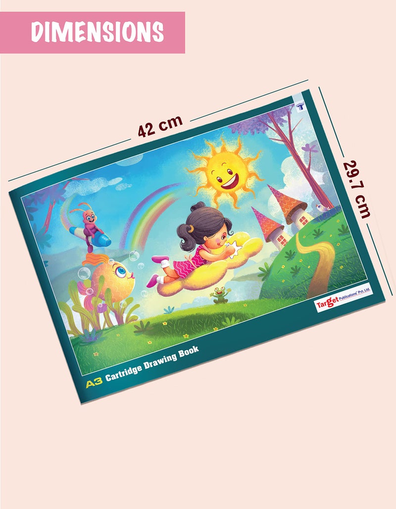 TARGET PUBLICATIONS A3 Drawing Book for Artists, Kids | A3 Sketch Book| 34 White Blank Plain Pages | Soft Bound | 42 x 29.7 cm| Sketching, Colouring, Painting | Pack of 3 - Image 3