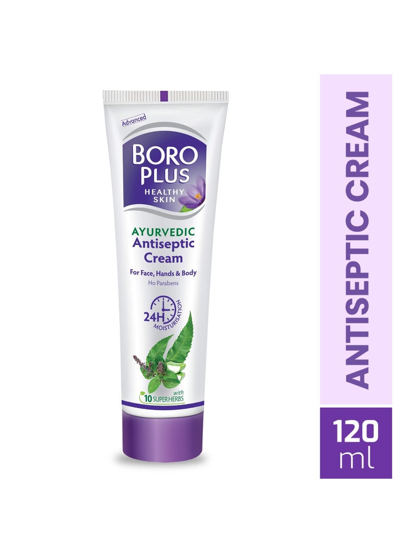 Boroplus Antiseptic Cream Provides 24Hrs Moisturisation Ayurvedic Cream For All Aeasons Hand Cream, Body Cream & Face Cream, Moisturises Dry Skin With Goodness Of Neem, Tulsi And Aloe Vera, 120Ml - Image 3