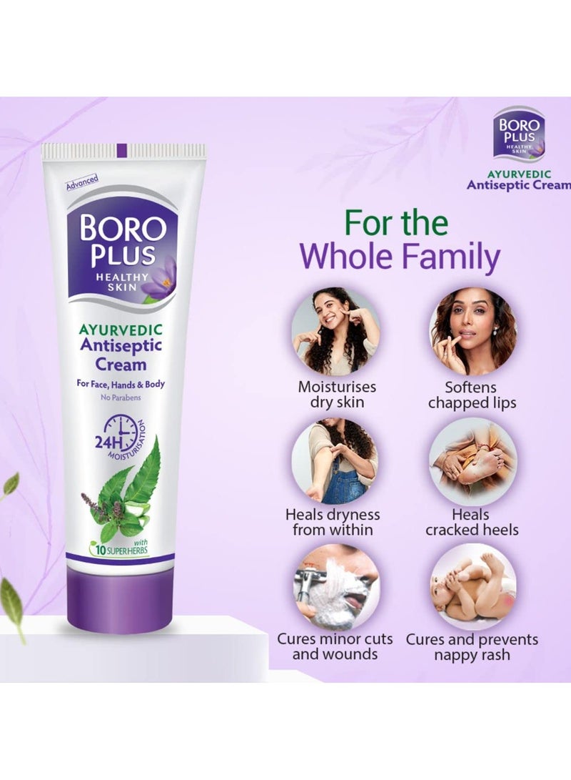 Boroplus Antiseptic Cream Provides 24Hrs Moisturisation Ayurvedic Cream For All Aeasons Hand Cream, Body Cream & Face Cream, Moisturises Dry Skin With Goodness Of Neem, Tulsi And Aloe Vera, 120Ml - Image 4