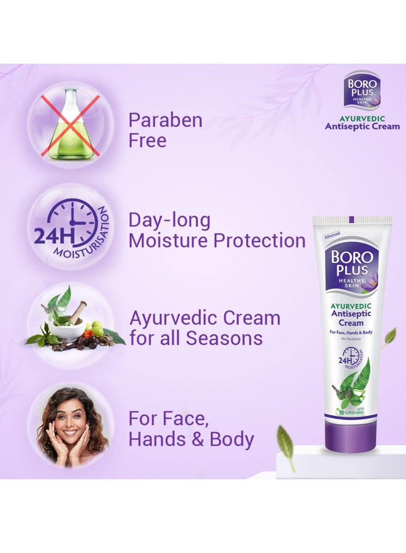 Boroplus Antiseptic Cream Provides 24Hrs Moisturisation Ayurvedic Cream For All Aeasons Hand Cream, Body Cream & Face Cream, Moisturises Dry Skin With Goodness Of Neem, Tulsi And Aloe Vera, 120Ml - Image 5