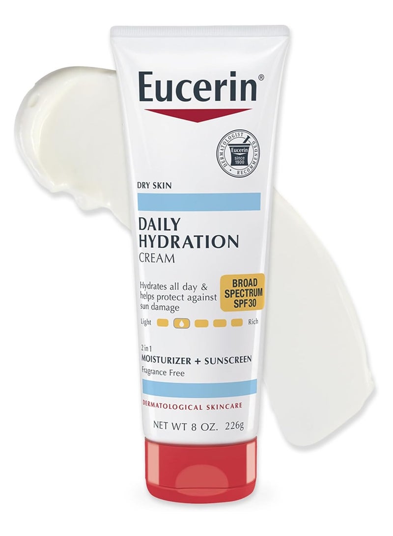 Eucerin كريم الجسم يوسيرين للترطيب اليومي واسع الطيف SPF 30 بحجم 8 أونصات