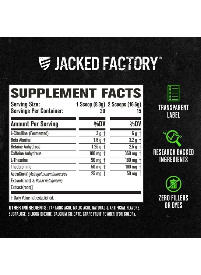 Jacked Factory NITROSURGE Pre Workout Supplement - Endless Energy, Instant Strength Gains, Clear Focus, Intense Pumps - Nitric Oxide Booster & Powerful Preworkout Energy Powder - 30 Servings, Grape - Image 5
