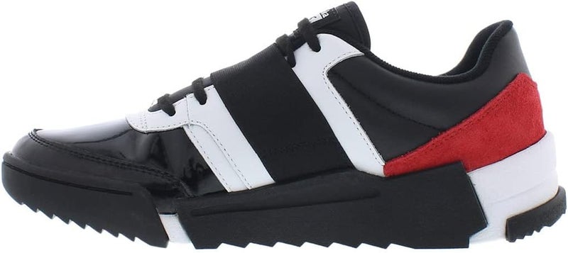 Onitsuka Tiger D-Trainer Unisex Low-Top Lace-Up Sneakers - Black/Classic Red-Black - Image 4