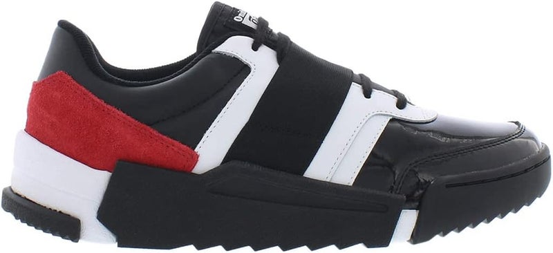 Onitsuka Tiger D-Trainer Unisex Low-Top Lace-Up Sneakers - Black/Classic Red-Black - Image 2