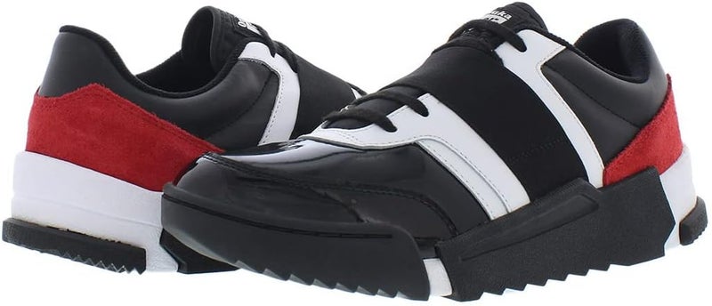 Onitsuka Tiger D-Trainer Unisex Low-Top Lace-Up Sneakers - Black/Classic Red-Black - Image 3