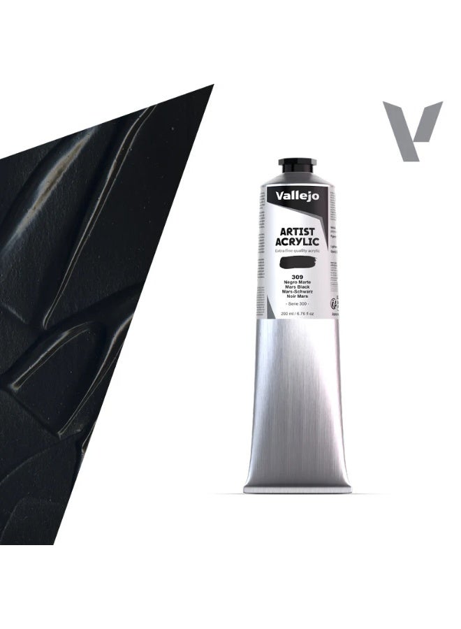 فاليجو أكريليك فنان مارس أسود 200 مل - أكريليك فنان أسود عميق احترافي - (17309)