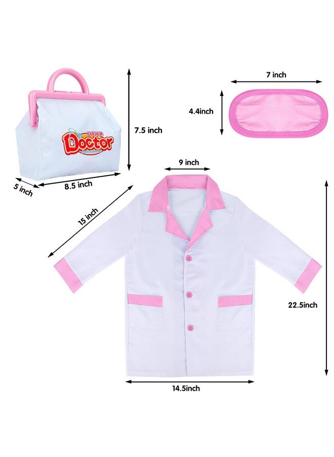 INNOCHEER Pink Doctor Kit For Kids 25 Pieces Doctor Kit For Toddlers Kids Doctor Playset Set With Roleplay Doctor Costume Dress Up Clothes Halloween Costume For Girls Kids Dr Kit For Toddlers 3+  - Image 4
