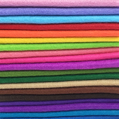 flic-flac 28pcs 12 x 8 inches (30cmx20cm) 1.4mm Thick Soft Felt Fabric Sheet Assorted Color Felt Pack DIY Craft Sewing Squares Nonwoven Patchwork - Image 2