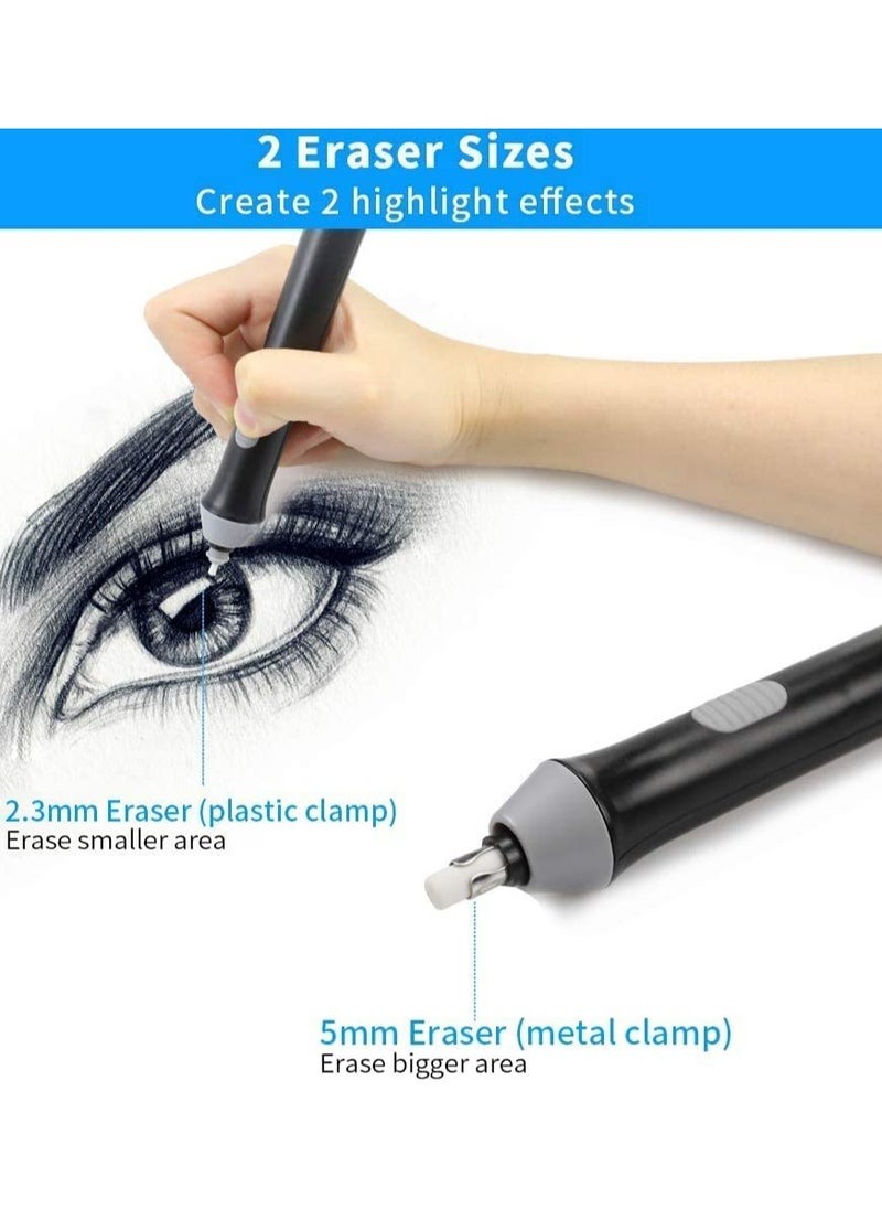 Generic - Battery Operated Electric Eraser Kit with 22 Replaceable Rubbers for Artists, Portable Automatic Eraser for Sketching, Drafting, and Drawing Pencils - Image 1