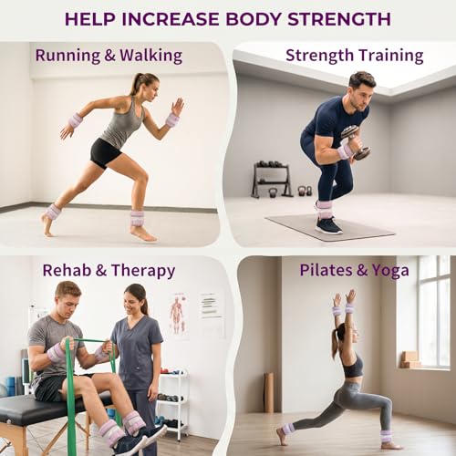 JORICY Adjustable Ankle Weights for Women Men 1-5 LBS 1 Pair Wrist Leg Arm Weights with Removable Weight, Strength Training Weight for Jogging, Walking, Running, Fitness, Gym Workout, Purple - Image 5
