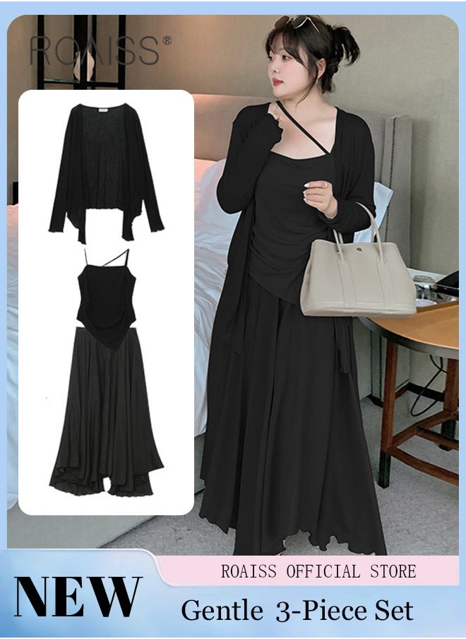 3-Piece Women Skirt Suit Summer Skirt Japanese-Style Pleated Three-Piece Suit Women's Short-Sleeved Wrap V-Neck Blouse Flared Skirt Light Cardigan Suit - pzsku/Z00F455F72F20084C2740Z/45/_/1726302378/7e7fafd6-fc70-44cb-a876-5660c1a4ffa0