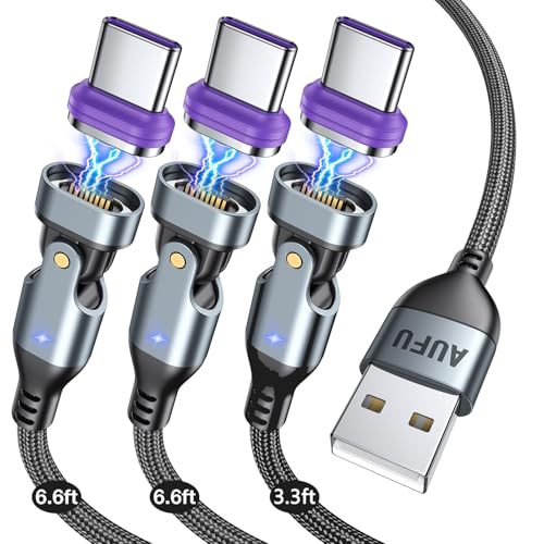 AUFU 16PIN USB C Magnetic Charging Cable 3Pack 336666ft 180 Rotation Magnet Charger CableMagnetic USB C CablesMagnet Phone ChargerData Transfer Charging Cables for PhoneTabletLaptop - Image 1