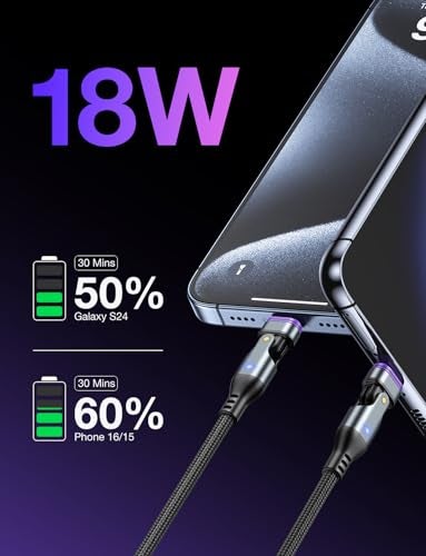AUFU 16PIN USB C Magnetic Charging Cable 3Pack 336666ft 180 Rotation Magnet Charger CableMagnetic USB C CablesMagnet Phone ChargerData Transfer Charging Cables for PhoneTabletLaptop - Image 3