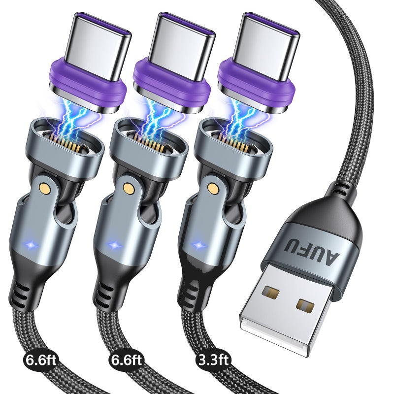 AUFU 16PIN USB C Magnetic Charging Cable 3Pack 336666ft 180 Rotation Magnet Charger CableMagnetic USB C CablesMagnet Phone ChargerData Transfer Charging Cables for PhoneTabletLaptop - Image 2