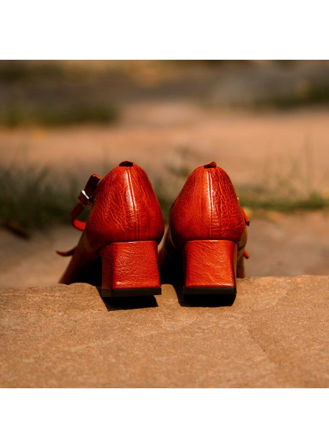 AME Ancient Grain Horsehide Handmade Series · Elegant Cross-strap Ballet Flats Exquisite And Beautiful Women's Single Shoes Mary Janes - Image 3