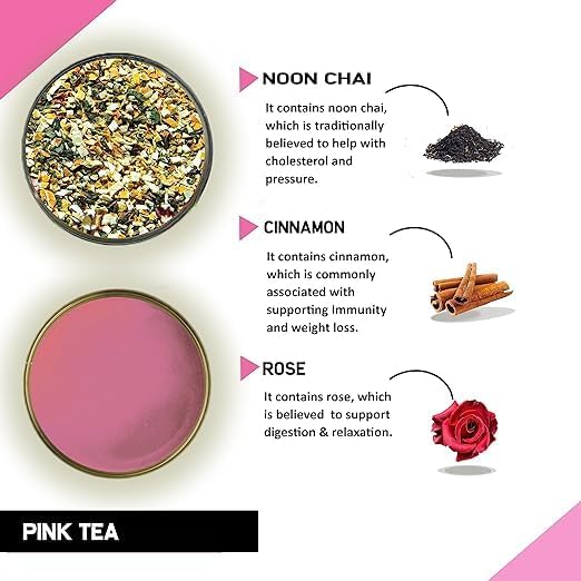 TEACURRY مزيج شاي تيكاري الوردي - 15 كيس | مزيج شاي الزنجبيل الوردي مفيد للمناعة، شاي وردي لفقدان الوزن وصحة العظام | 100% شاي وردي طبيعي من أوراق كشمير | عبوة واحدة، 30 جرام - Image 2