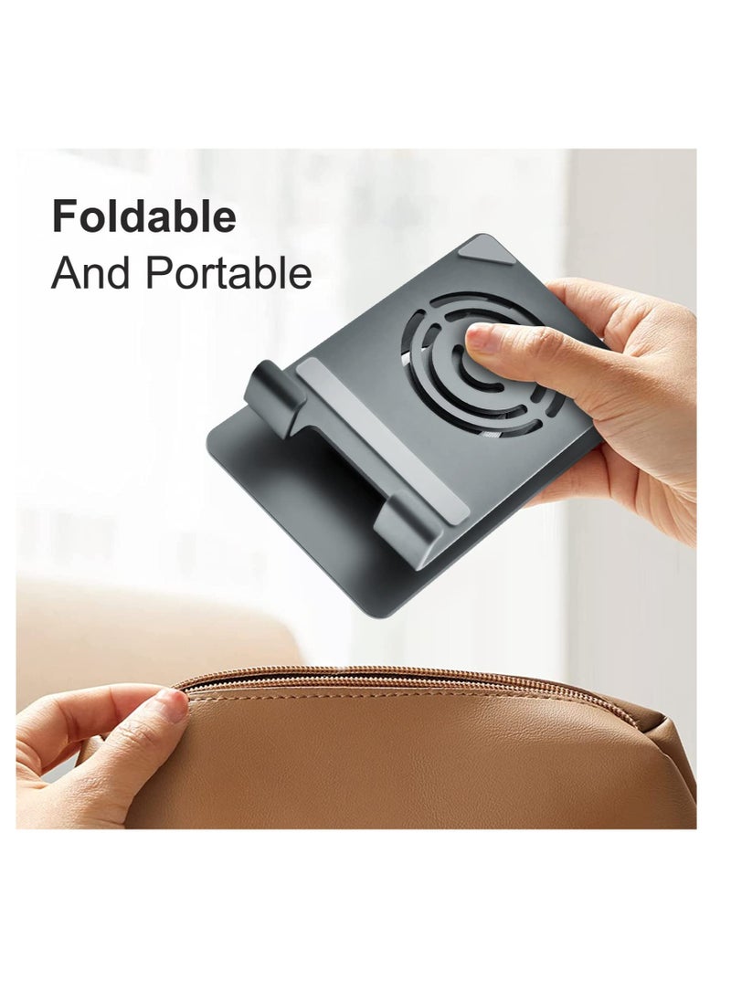 Excefore - Foldable Cell Phone Stand, Adjustable Desktop Phone Holder,  Compatible with All Mobile Phone, iPhone 14 13 Pro Max Mini, iPad, Tablet 4-11'', Suitable for Travel, for Desk, Office - Image 1