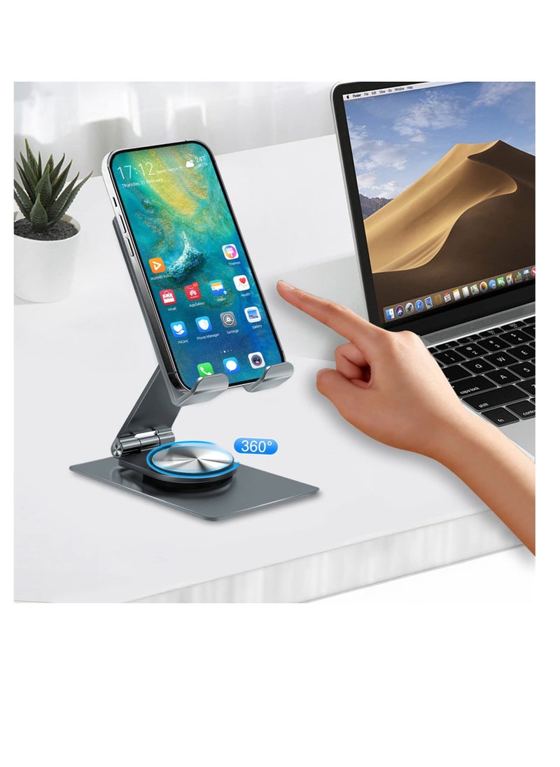Excefore - Foldable Cell Phone Stand, Adjustable Desktop Phone Holder,  Compatible with All Mobile Phone, iPhone 14 13 Pro Max Mini, iPad, Tablet 4-11'', Suitable for Travel, for Desk, Office - Image 1