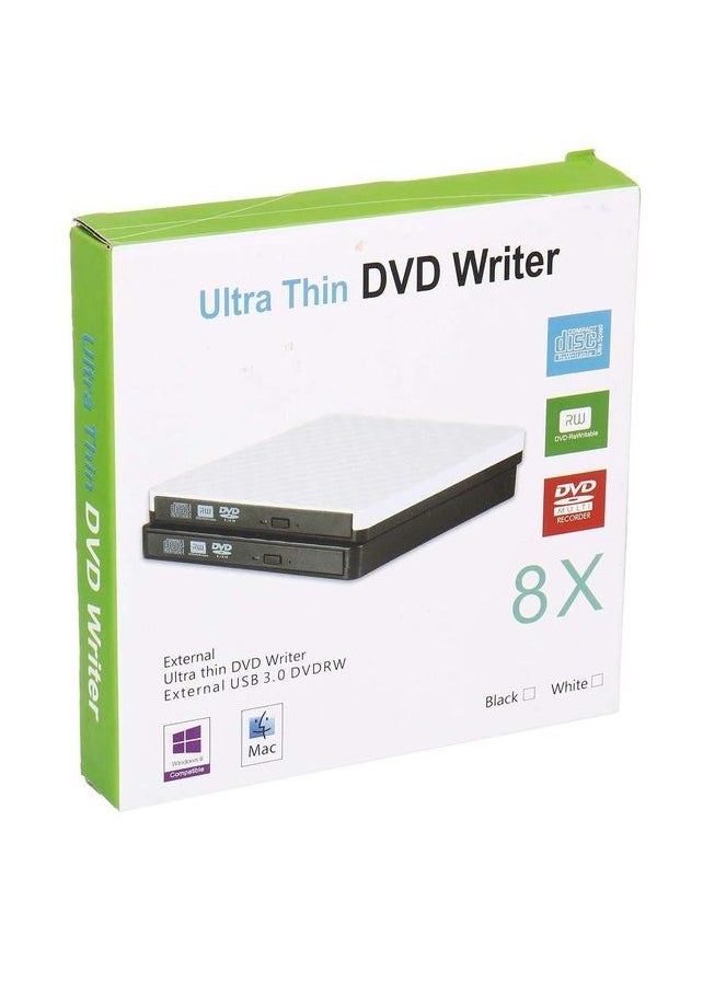 Generic - X8 USB 3.0/RW Portable Slim External DVD Player & ROM Recorder/Writer Support Mac/Linux/Win OS (Black) - Image 1