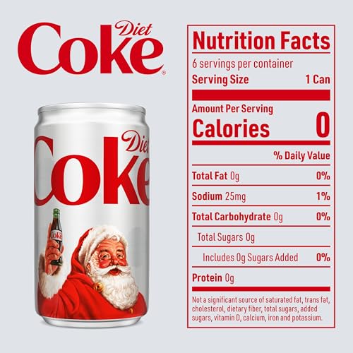Diet Coke Soda Soft Drinks, 7.5 fl oz Cans, 6 Pack - Mini Soda Cans, Diet Cola - Image 5