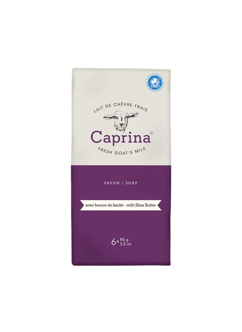 Caprina by Canus Bar Soap 32 Oz 6 Pack With Fresh Canadian Goat Milk Vitamin A B3 Potassium Zinc and Selenium 6 Shea Butter 1 Count